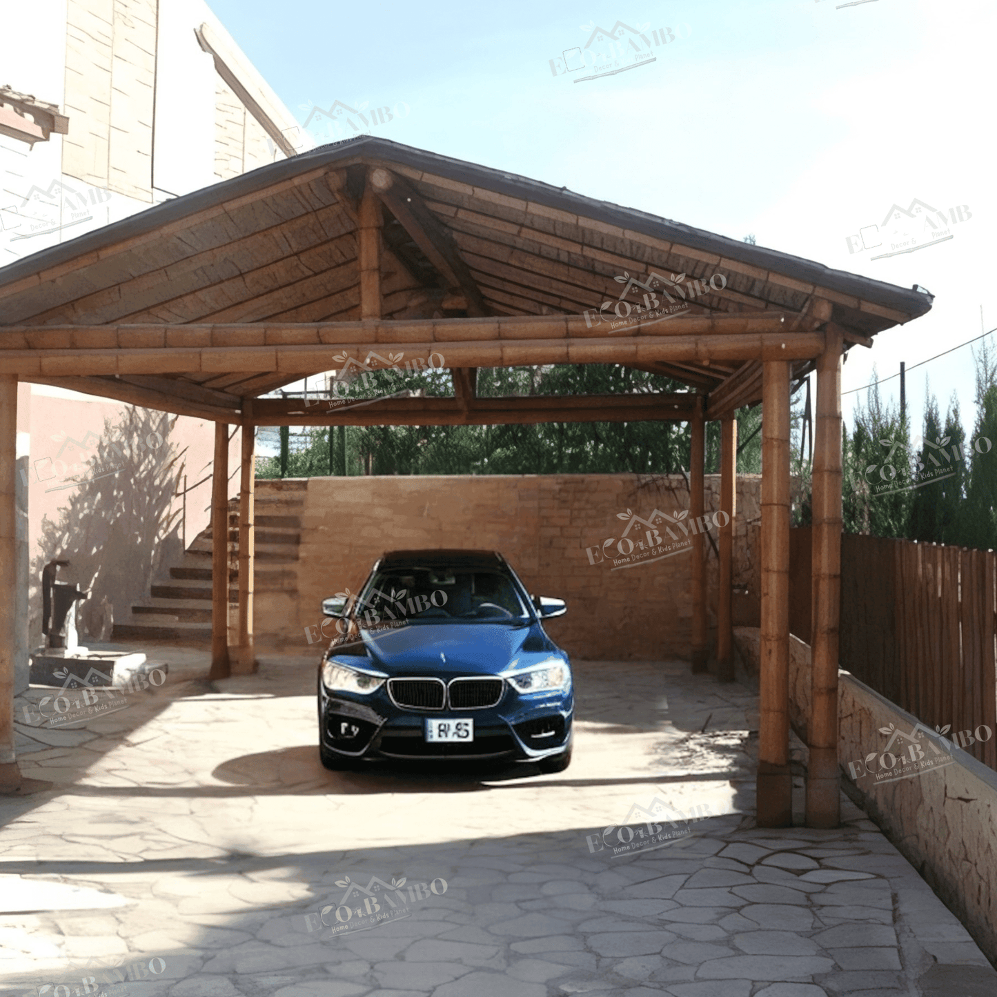 Affordable Handmade Bamboo Parking Shade for patio Outdoor Spaces - ECO BAMBO