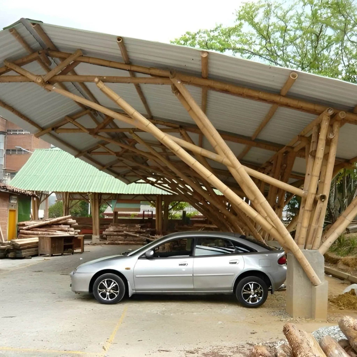 ECO BAMBO Bamboo Car Shade Sustainable Bamboo stick Car Parking Shade with UV Protection