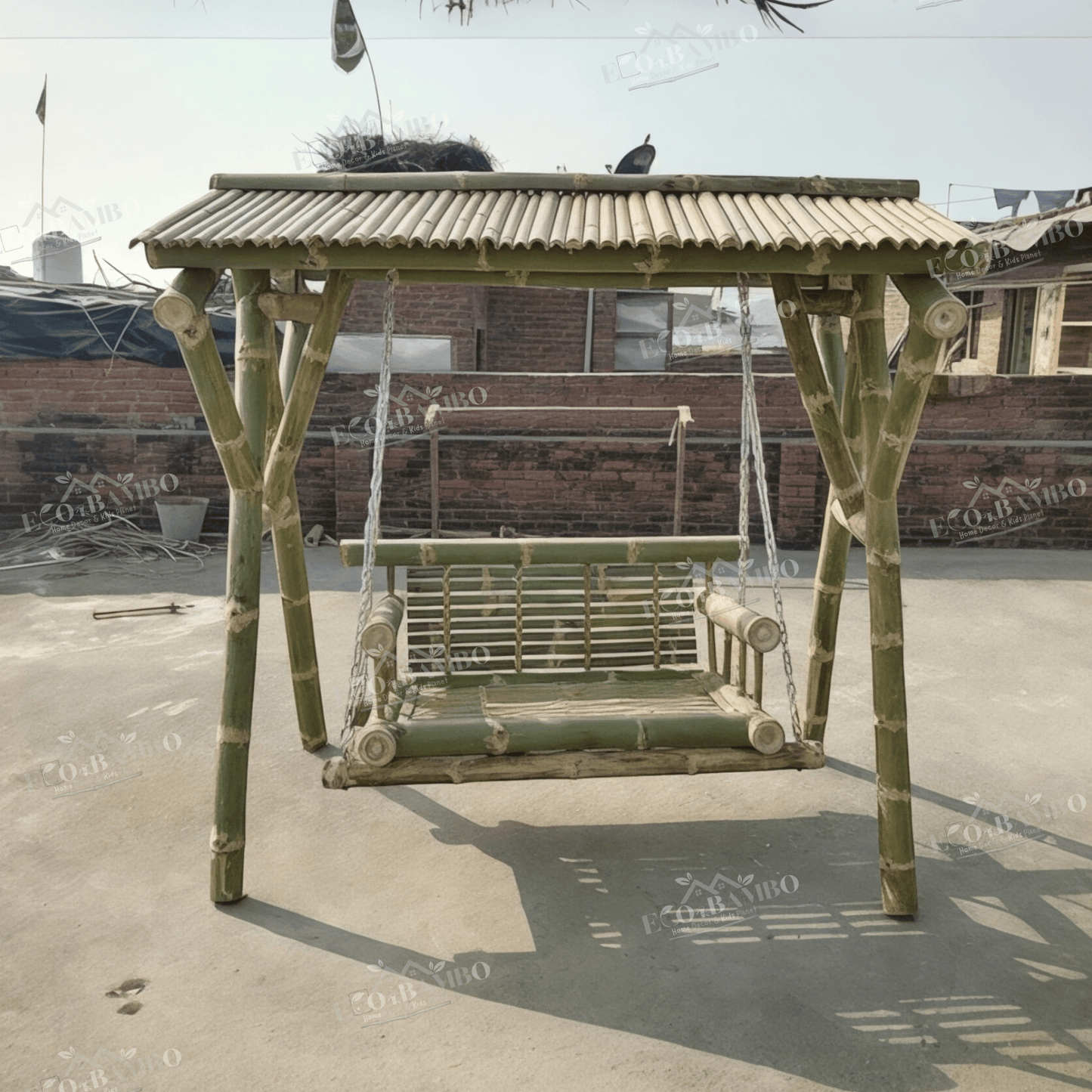 ECO BAMBO Bamboo swing Durable Bamboo Hammock Swing – Eco-Friendly Outdoor Relaxation