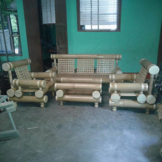 Traditional Bamboo Sofa Set – Rustic Charm, Handcrafted Style - ECO BAMBO