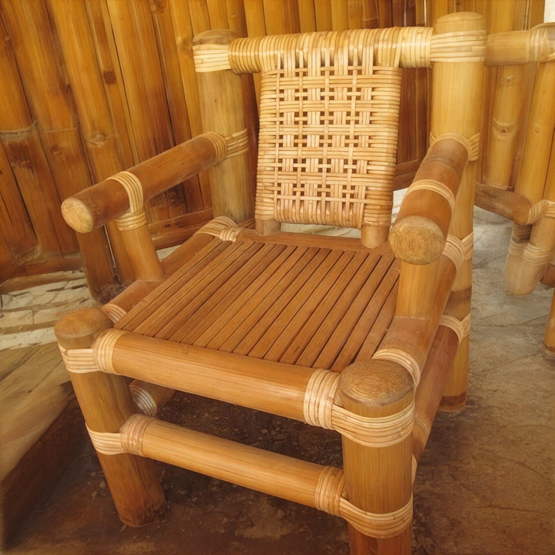 Eco-Conscious Bamboo Baby Chair Type with Chair Cushion