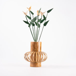 ECO BAMBO Bamboo Big Flower Pot Deep half white hint ntural Big Bamboo Household Standing Plant Pot – Perfect for Home & Garden
