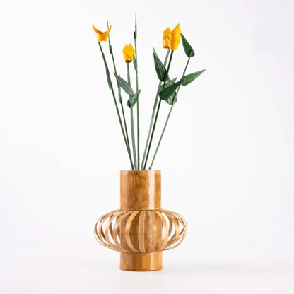 ECO BAMBO Bamboo Big Flower Pot Yellow Big Bamboo Household Standing Plant Pot – Perfect for Home & Garden
