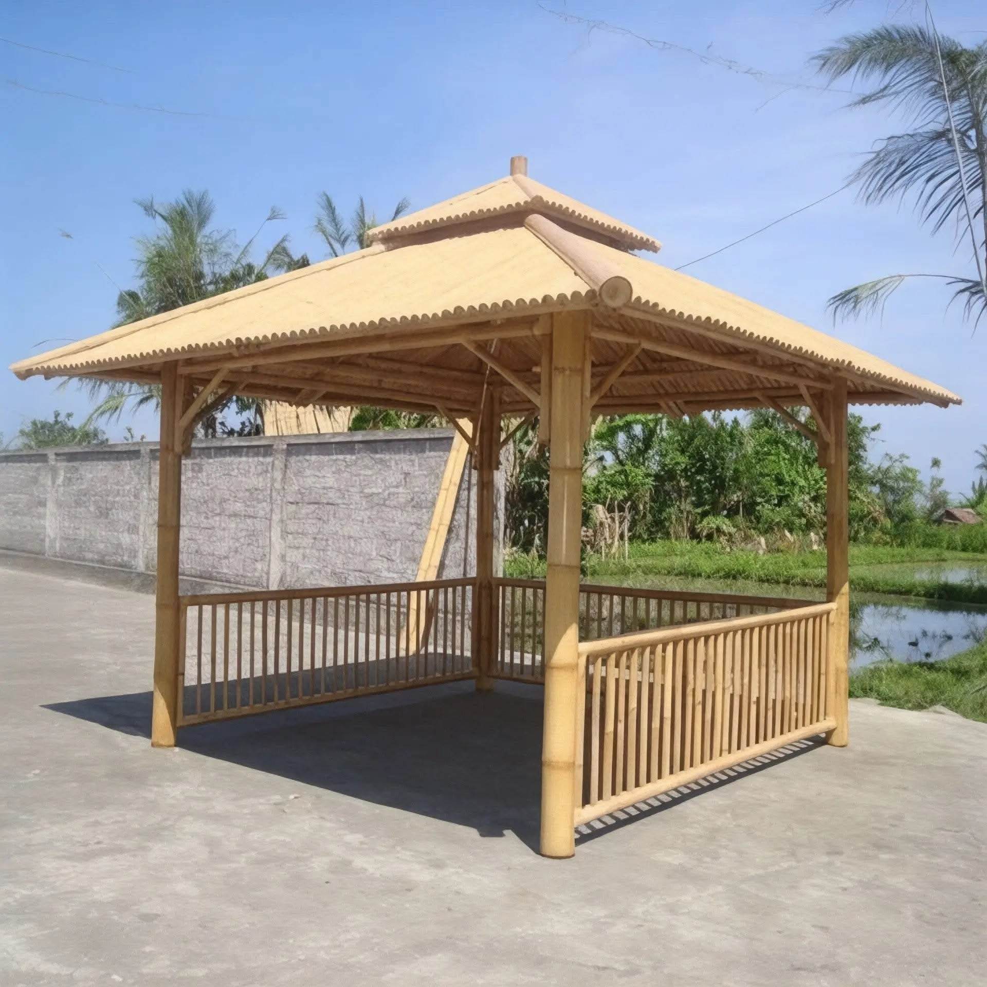 ECO BAMBO Bamboo Canopy Premium Double Roof Bamboo Canopy for Family Gatherings