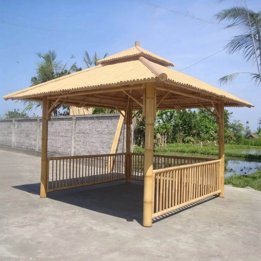 ECO BAMBO Bamboo Canopy Premium Double Roof Bamboo Canopy for Family Gatherings