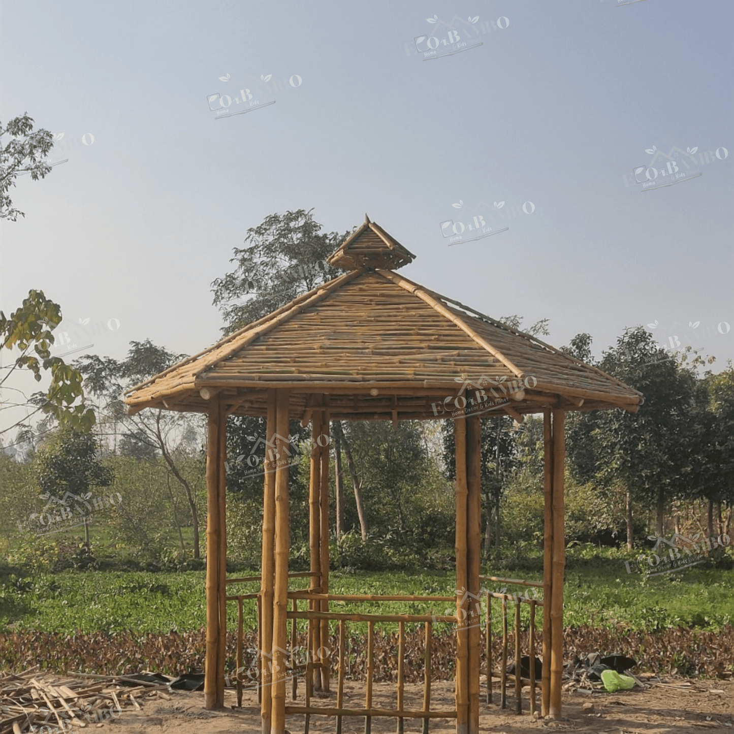ECO BAMBO Bamboo Canopy Stylish roof bamboo gazebo with elegant design