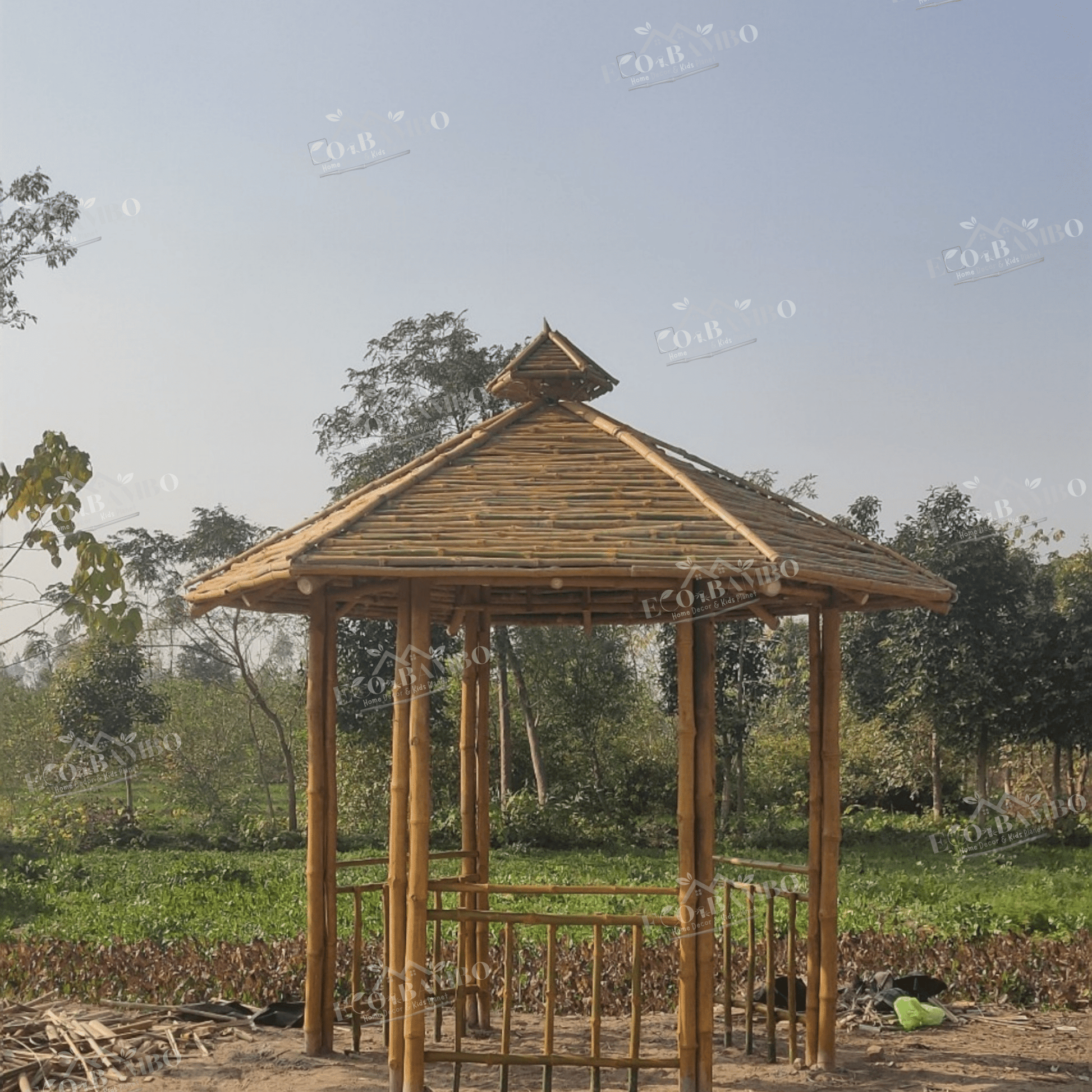ECO BAMBO Bamboo Canopy Stylish roof bamboo gazebo with elegant design