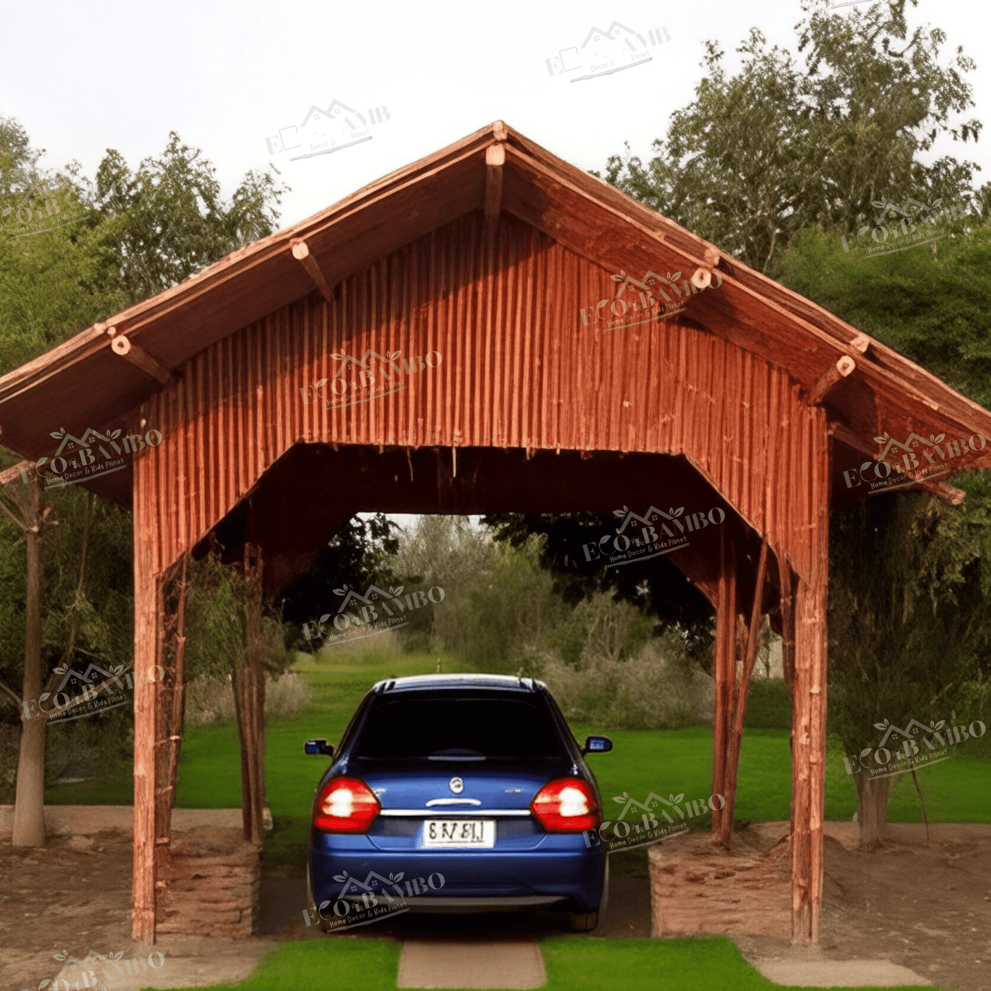 ECO BAMBO Bamboo Car Shade Handmade Bamboo Shade for Car Parking with 10-15 Years Lifespan