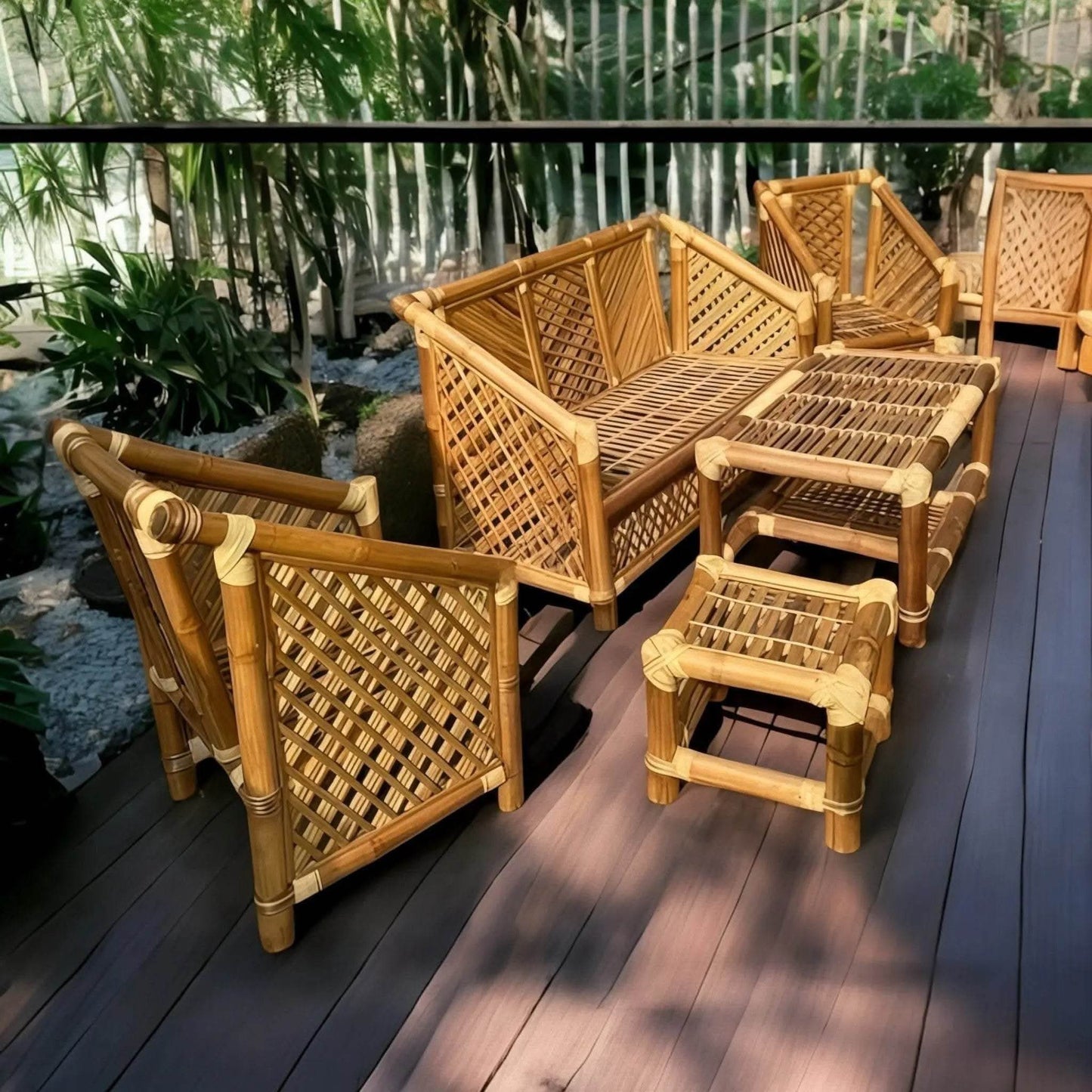 ECO BAMBO Bamboo Chairs Affordable Bamboo Sofa for living Room – Stylish Look, Amazing Comfort