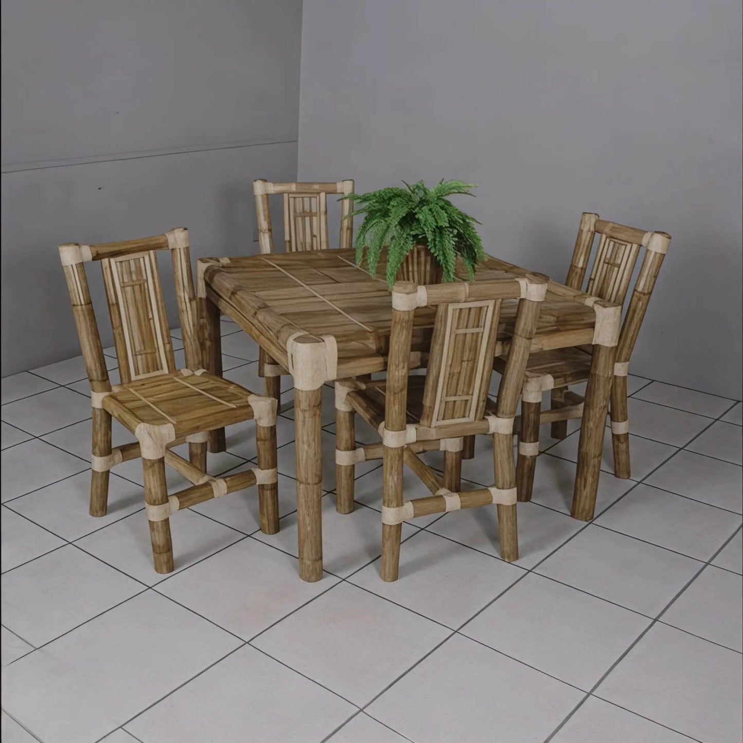ECO BAMBO Bamboo Chairs Bamboo dining chairs and table – Durable aur Weather-Proof