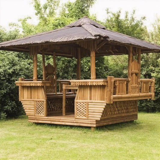 ECO BAMBO Bamboo Gazebo Family-Friendly Bamboo Gazebo with Natural Ventilation