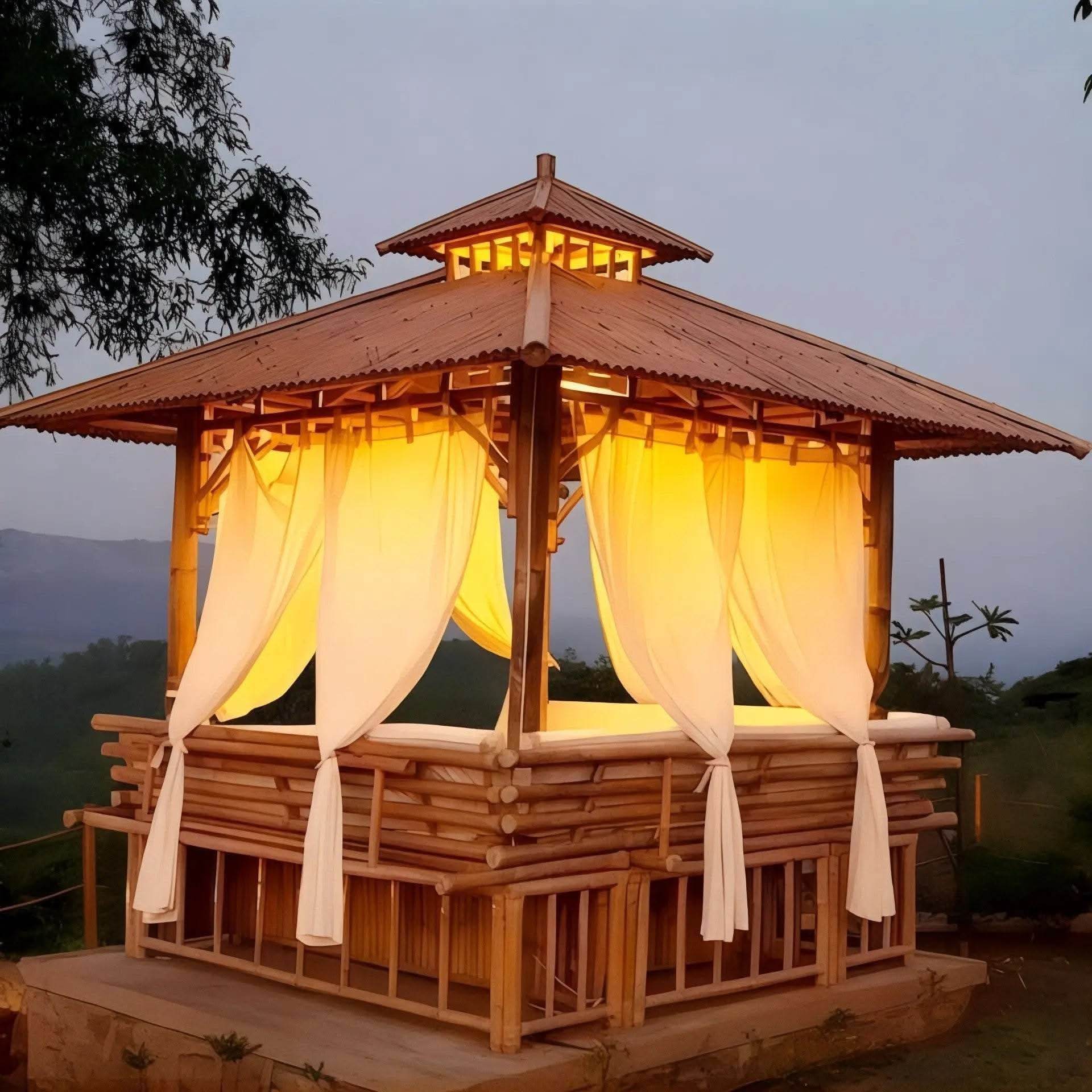 ECO BAMBO Bamboo Gazebo Spacious Bamboo Gazebo with Multi-Purpose Use