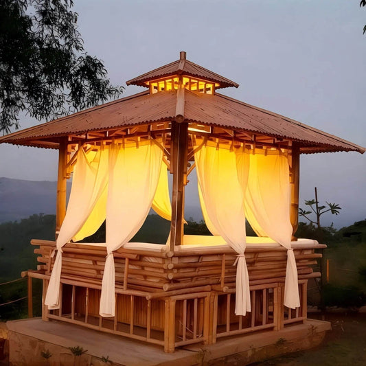 ECO BAMBO Bamboo Gazebo Spacious Bamboo Gazebo with Multi-Purpose Use