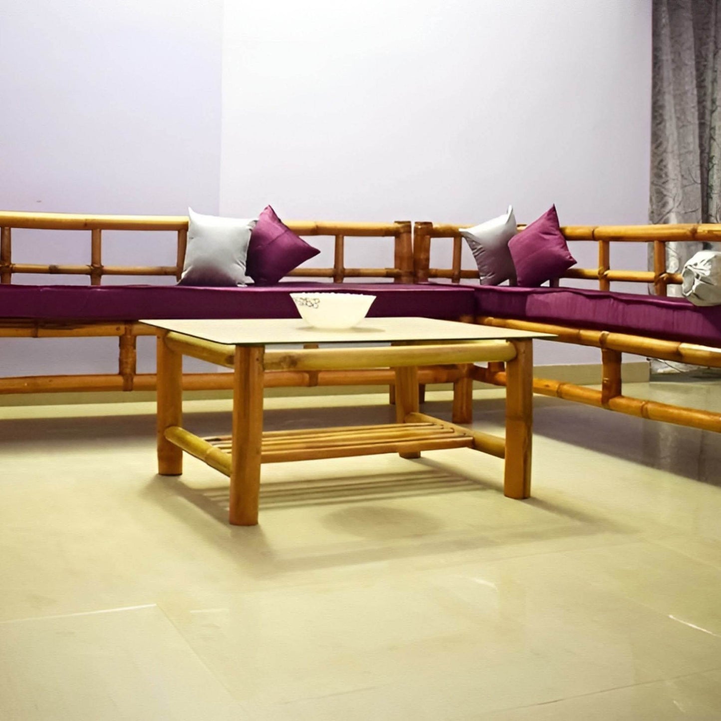 ECO BAMBO Bamboo Sofa Set Modern  Bamboo Sofa Set – Eco Elegance for Urban Living