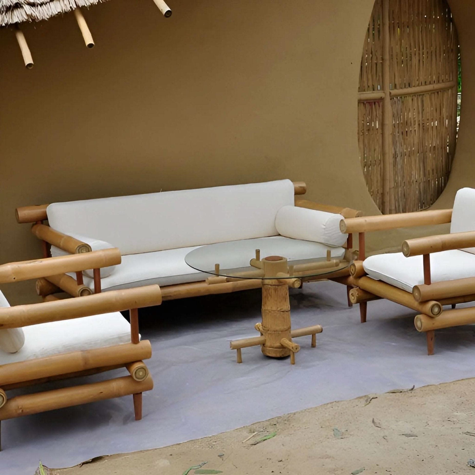 Urban Apartments Ke Liye Compact Bamboo Sofa set - ECO BAMBO