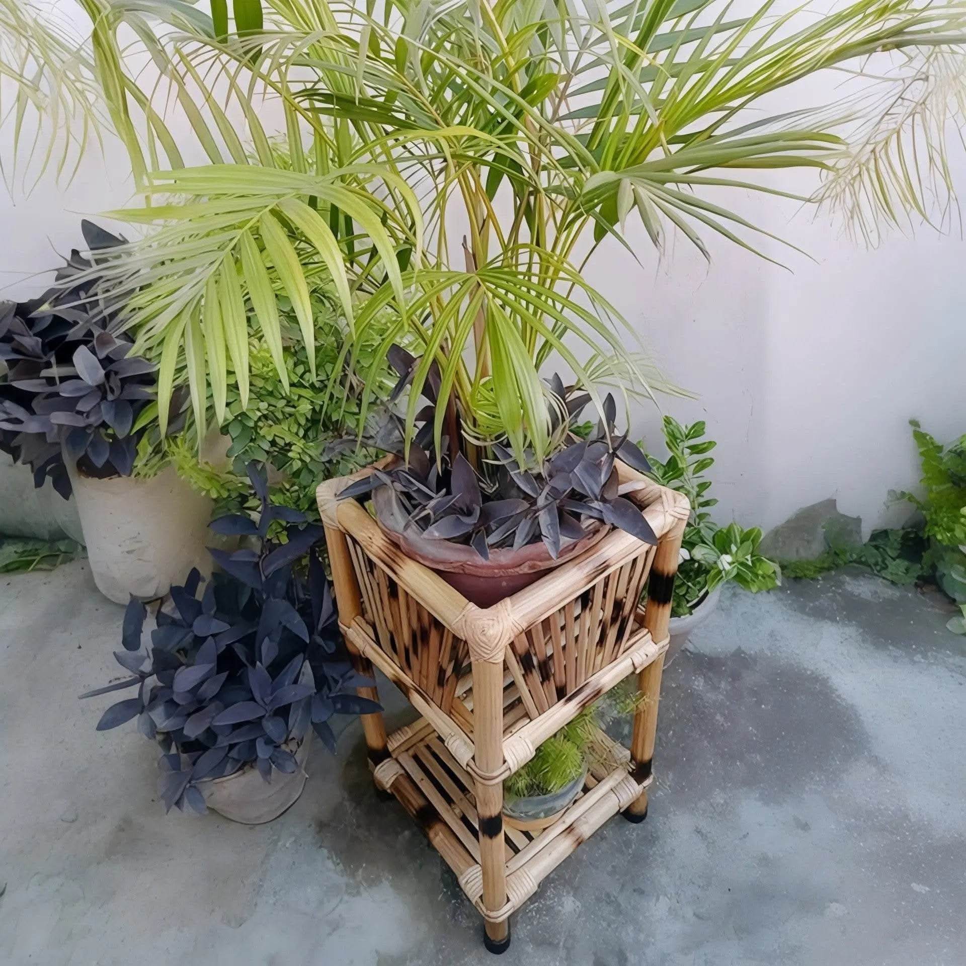 ECO BAMBO Bamboo Stand Elegant Bamboo flower pot stands for Flower Pots