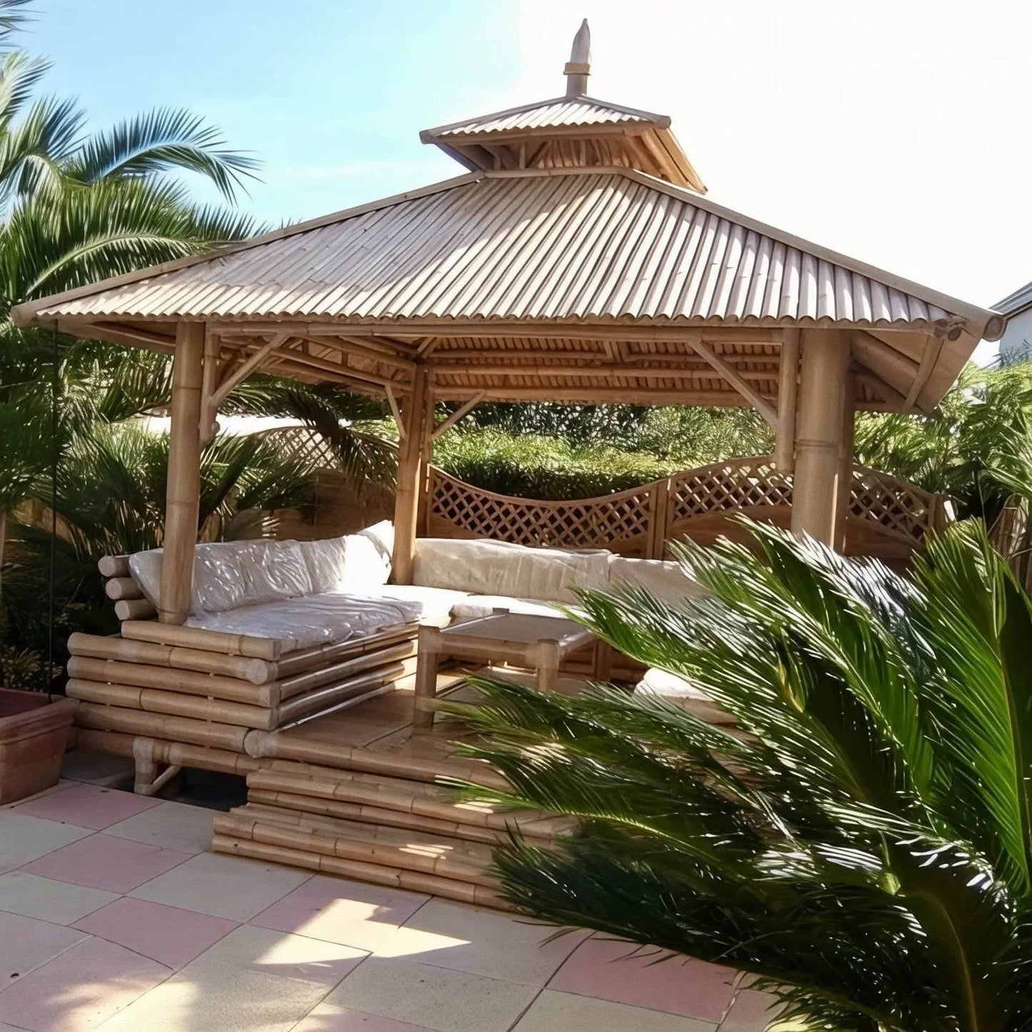 ECO BAMBO Gazebo Handmade Bamboo Gazebo for Natural and Relaxing Outdoors