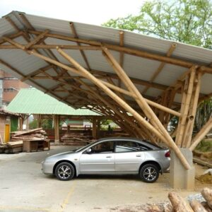 Sustainable Bamboo stick Car Parking Shade with UV Protection