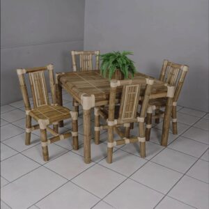 Bamboo dining chairs and table – Durable aur Weather-Proof