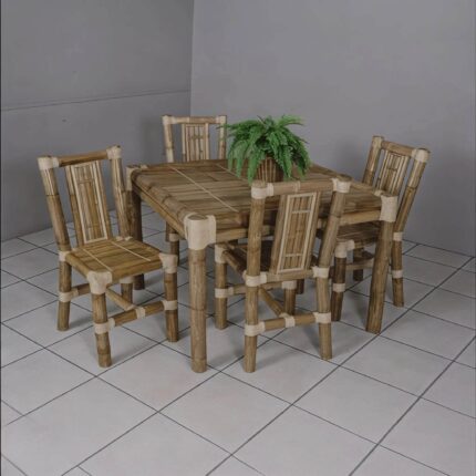 Bamboo dining chairs and table – Durable aur Weather-Proof