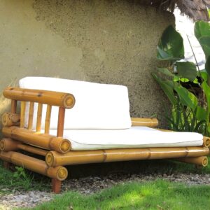 Minimalist L-Shaped Bamboo Sofa for Contemporary Homes