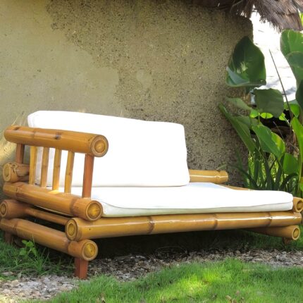 Minimalist L-Shaped Bamboo Sofa for Contemporary Homes