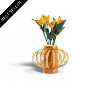 Small Bamboo Flower Pot with Stand – Stylish  & Indoor Artificial Pot