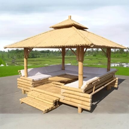 Modern Bamboo Gazebo with Spacious and Stylish Design