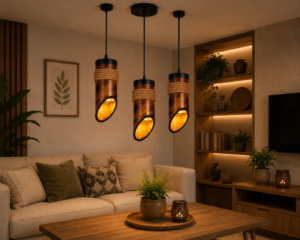 Handcrafted Bamboo Pendant Light | Modern Hanging Ceiling Lamp for Home & Dining Room