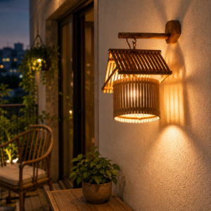 Handcrafted Vintage Bamboo Wall Lamp | Decorative Hanging Wall Light for Home and Bedroom
