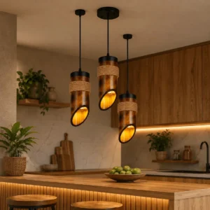 Handcrafted Bamboo Pendant Light | Modern Hanging Ceiling Lamp for Home & Dining Room