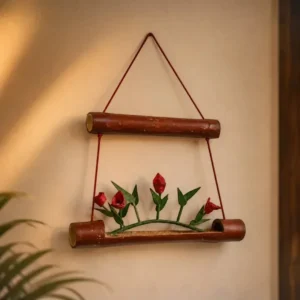 Handcrafted Bamboo Hanging Wall Planter | Decorative Wall Hanging for Home & Garden