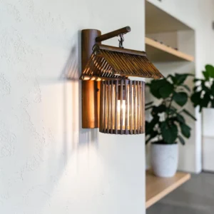 Handcrafted Bamboo LED Wall Lamp | Modern Decorative Wall Sconce for Home & Bedroom