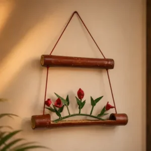 Handcrafted Bamboo Hanging Wall Planter | Decorative Wall Hanging for Home & Garden