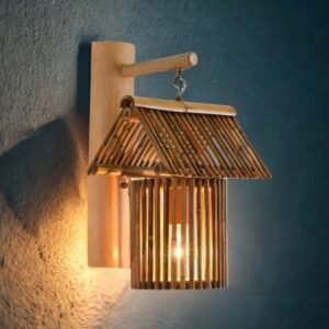 Handcrafted Vintage Bamboo Wall Lamp | Decorative Hanging Wall Light for Home and Bedroom